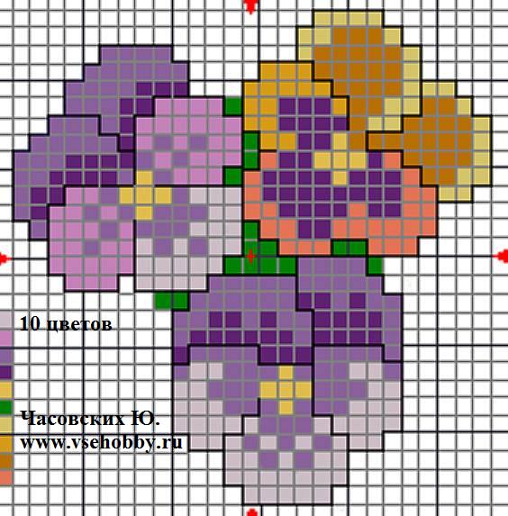 схема вышивки букет цветов